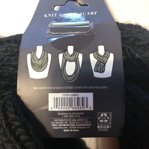 West Loop knit cable ,eternity scarf with black pull on beanie hat new - Picture 5 of 6